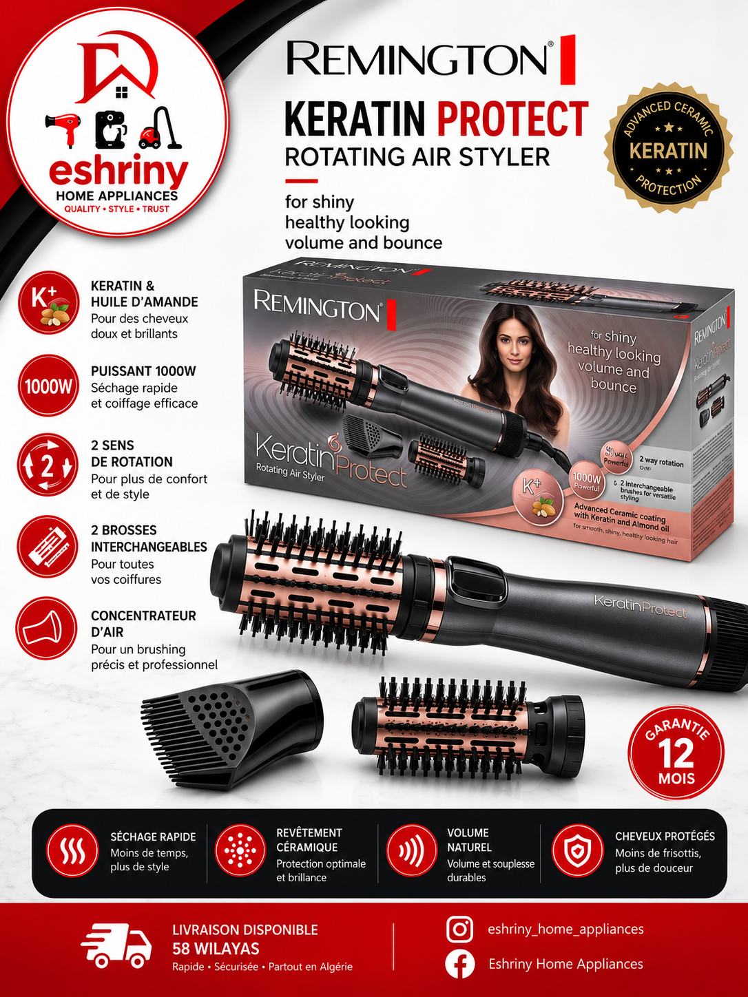 REMINGTON KERATIN PROTECT ROTATING AIR STYLER